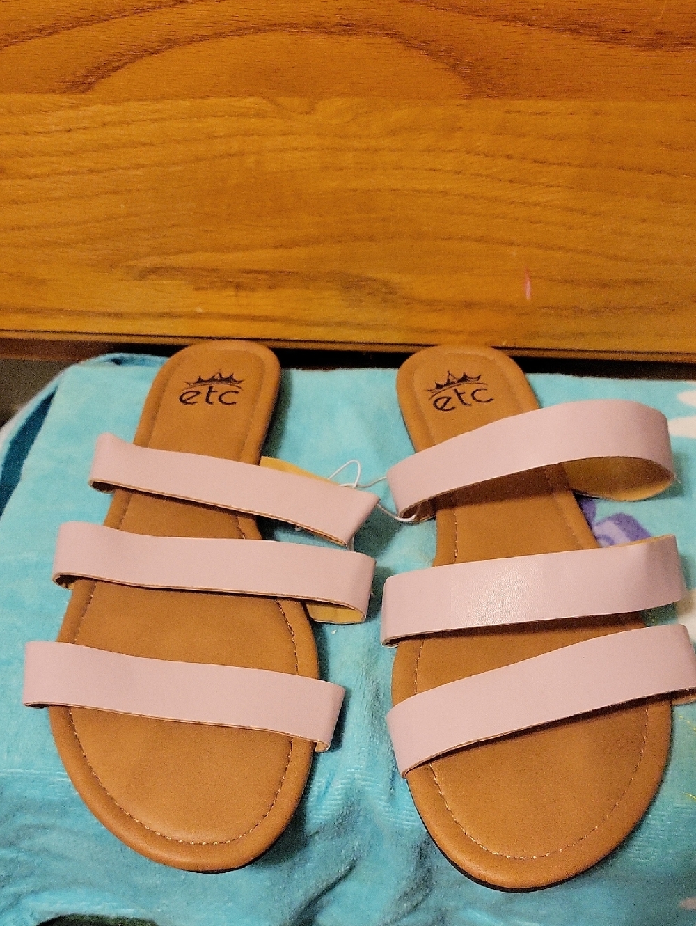 Etc Light Purple Triple-Strap Slide Sandals